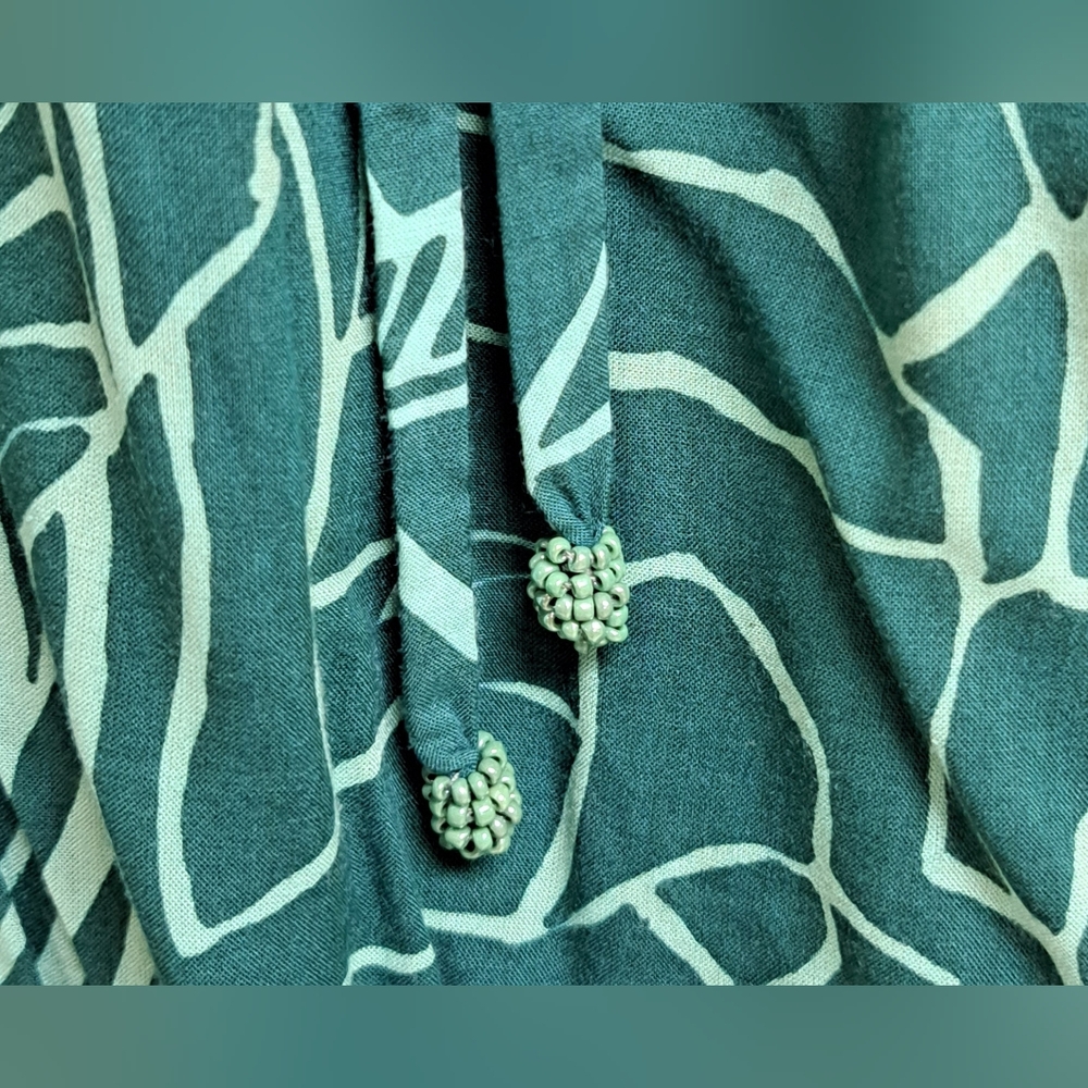 Khush Clothing Borabora Strapless ColumnMaxi Dress in Emerald Green Puzzle print - Picture 6 of 9